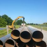New pipes are carried out for pipeline construction