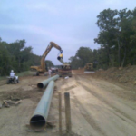 New pipeline extension on the area for pipeline construction